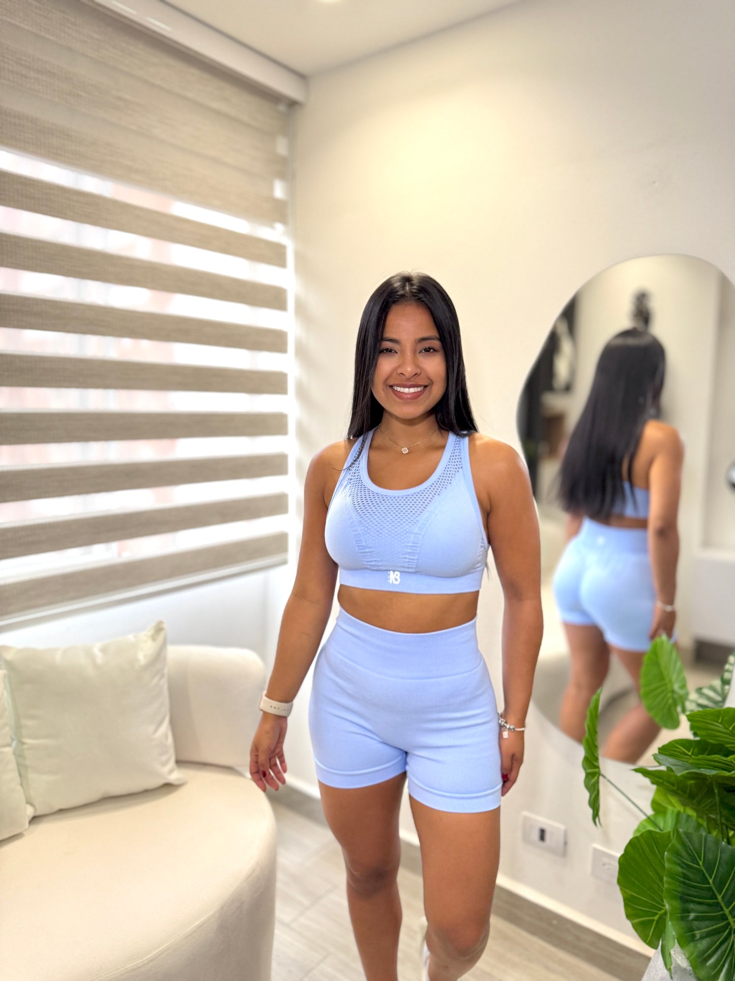 Set Short Fusión Mora Azul